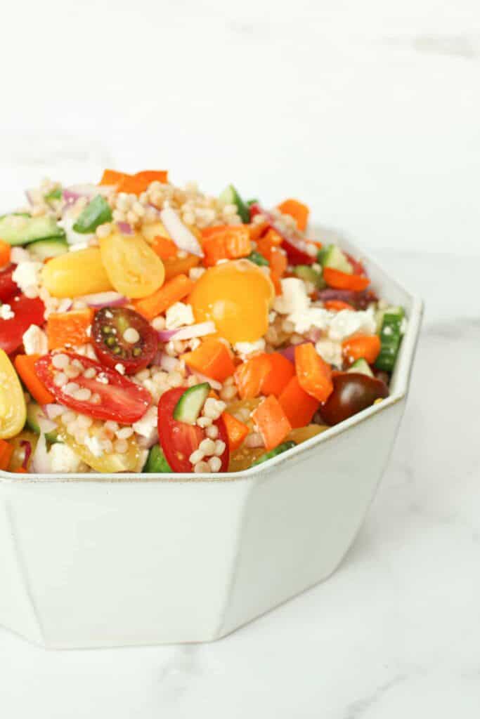 Angle Rainbow Couscous Salad Mixed