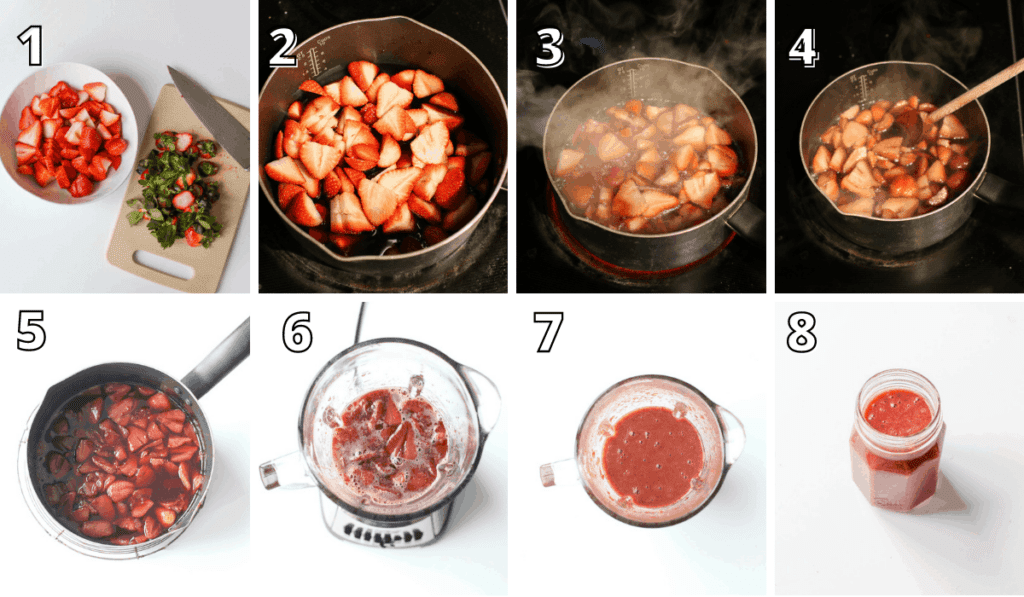 Strawberry Red Wine Sauce Step by Step Process Photos