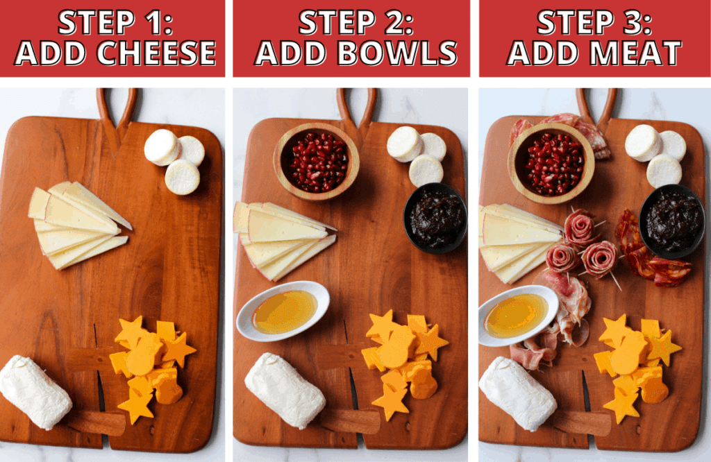 Trader Joe's Winter Cheese & Charcuterie Board Steps 1-3