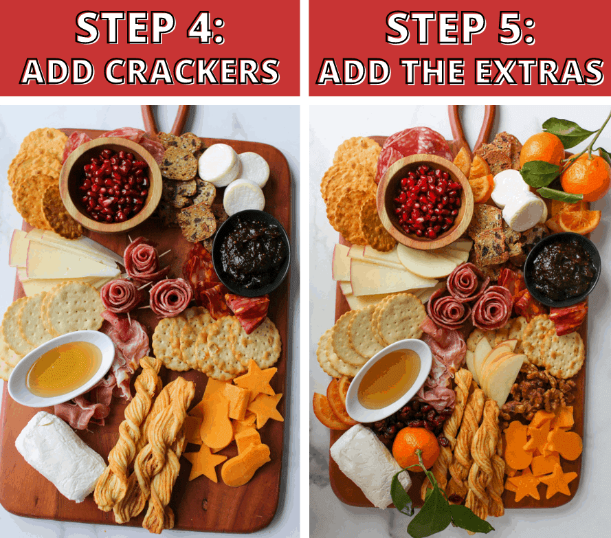 Trader Joe's Winter Cheese & Charcuterie Board Steps 4-5