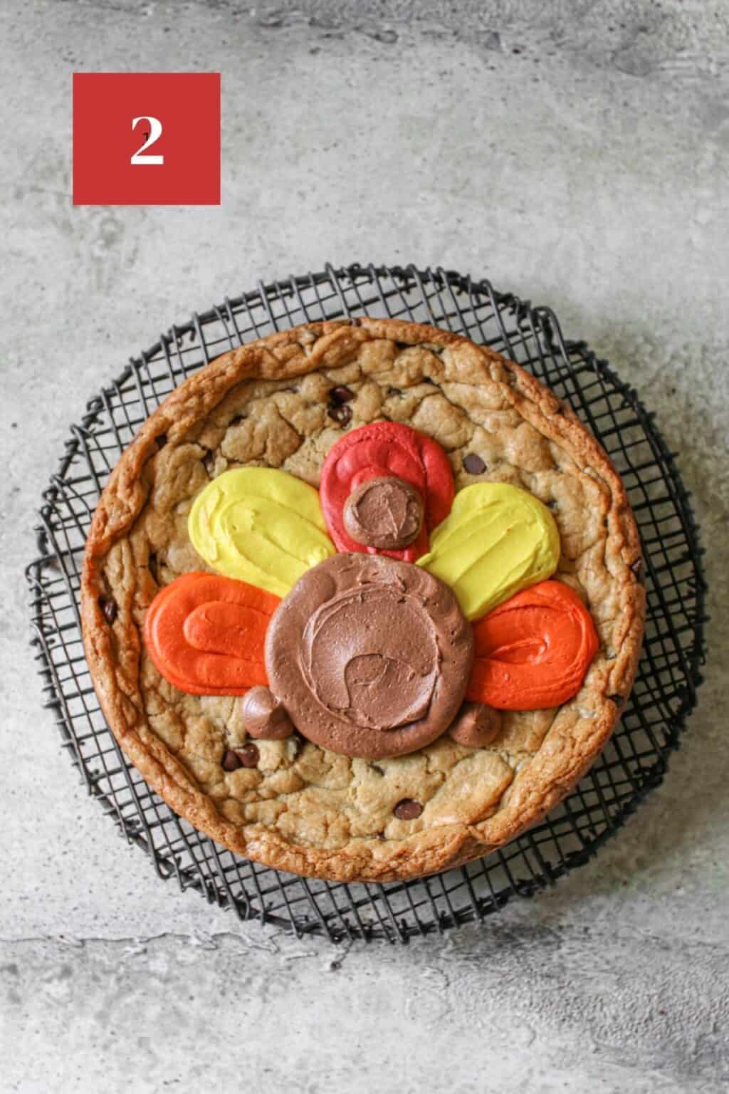 Turkey Cookie Cake Make With Mara   Turkey Cookie Cake Decorating Step 2 1024x1536 