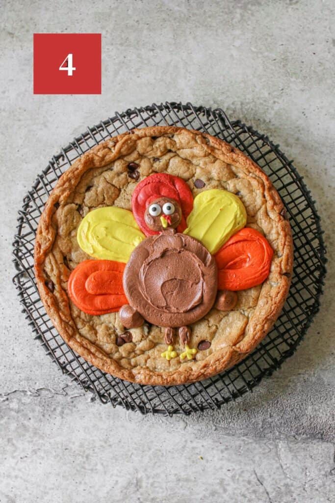 Turkey Cookie Cake Make With Mara   Turkey Cookie Cake Decorating Step 4 683x1024 